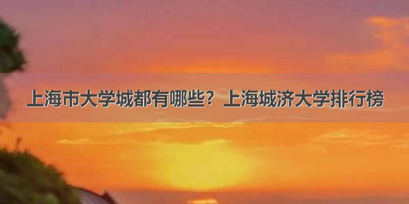 上海市大学城都有哪些？上海城济大学排行榜