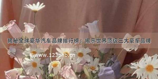 揭秘全球豪华汽车品牌排行榜：揭示世界顶级三大豪车品牌