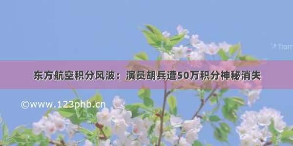 东方航空积分风波：演员胡兵遭50万积分神秘消失